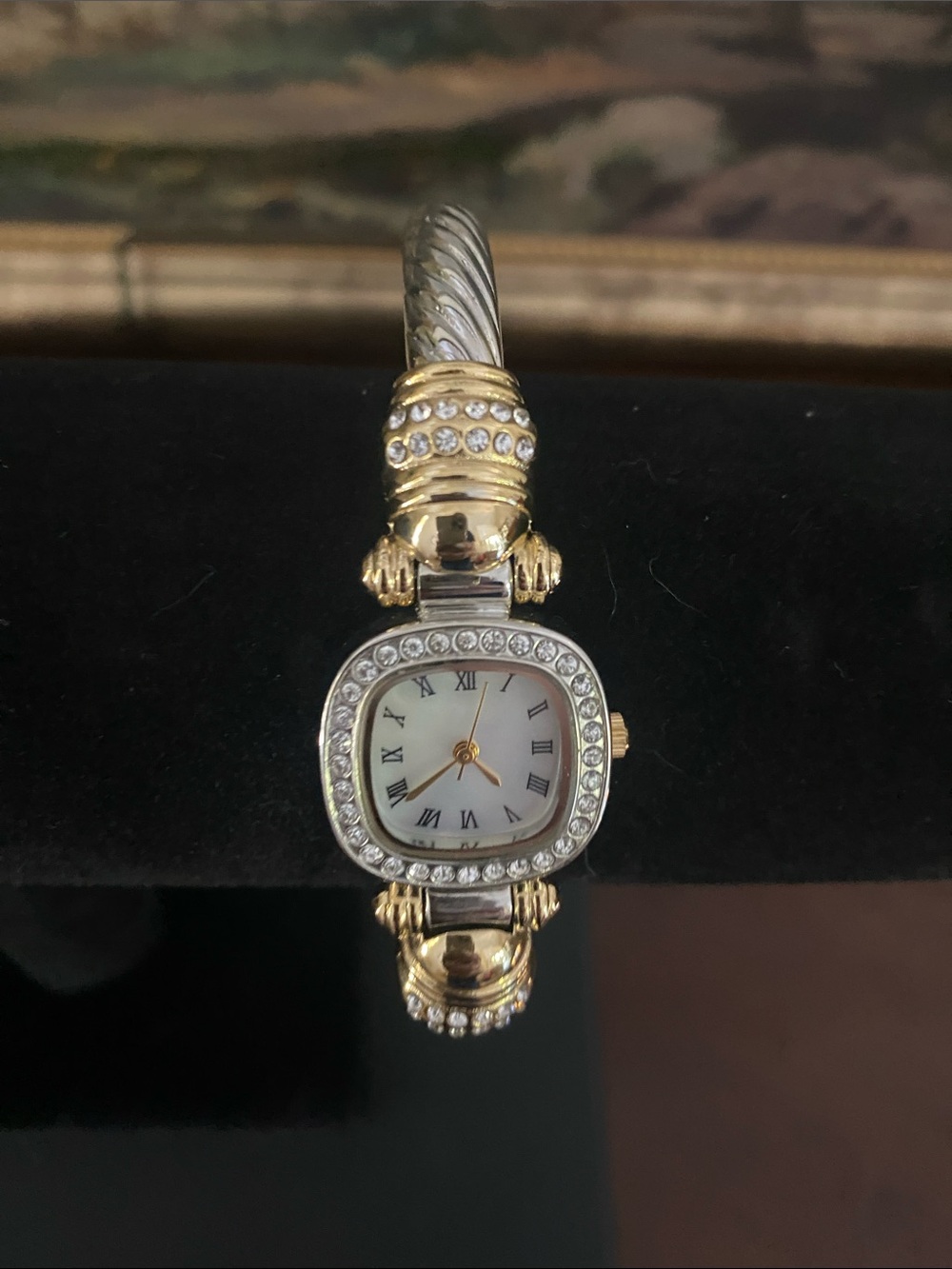 Two-Tone Crystal Accent Women's Bracelet Watch - Gold & Silver